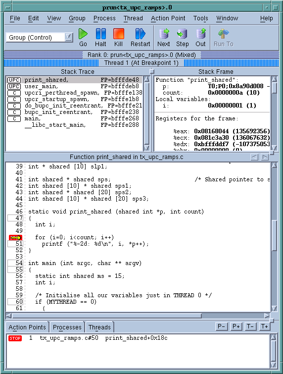 Debugging in C With TotalView